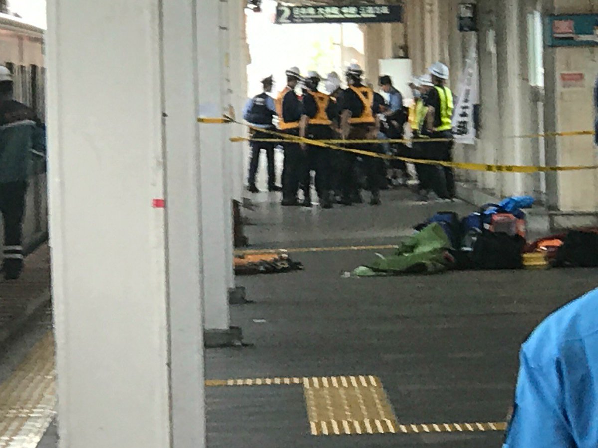 東京メトロ東西線の西葛西駅で人身事故の現場画像