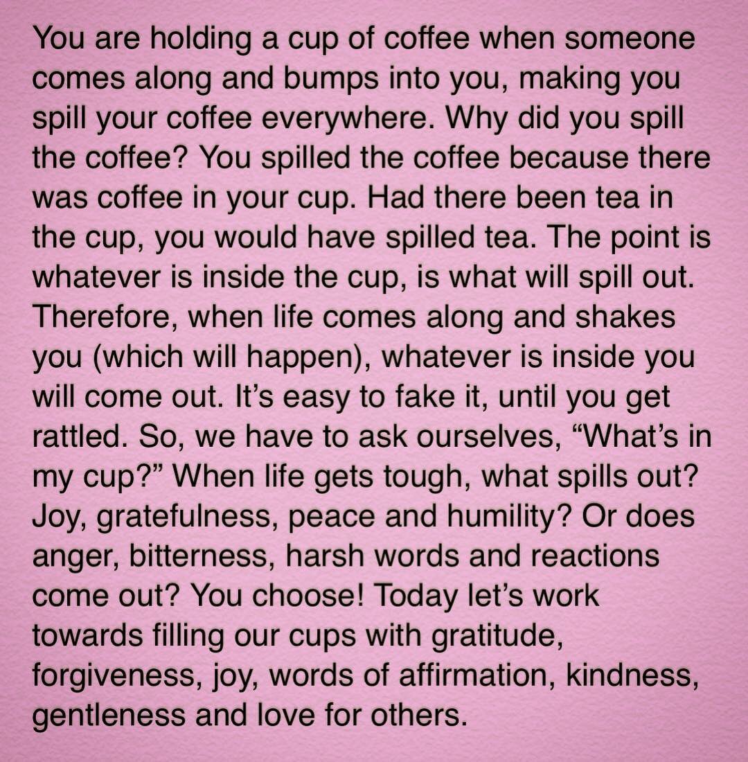 I too need to remember what I want to spill out of my cup. #positivity #mycuprunnethover #WEAreLakota
