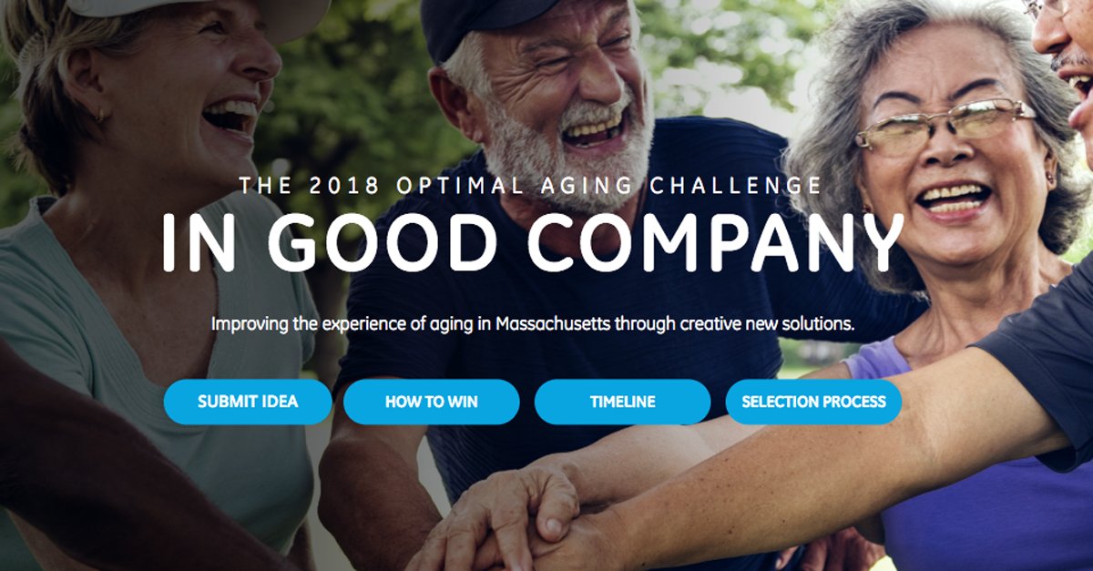 Brightidea's tweet photo. Our client @GEHealthcare has launched a public challenge looking for ideas to improve the experience of aging people across Massachusetts. #ThinkBigger #InGoodCompanyChallenge

Submit your best ideas here: https://t.co/g4yYw3Y2b3 https://t.co/RdUoW2G7pE