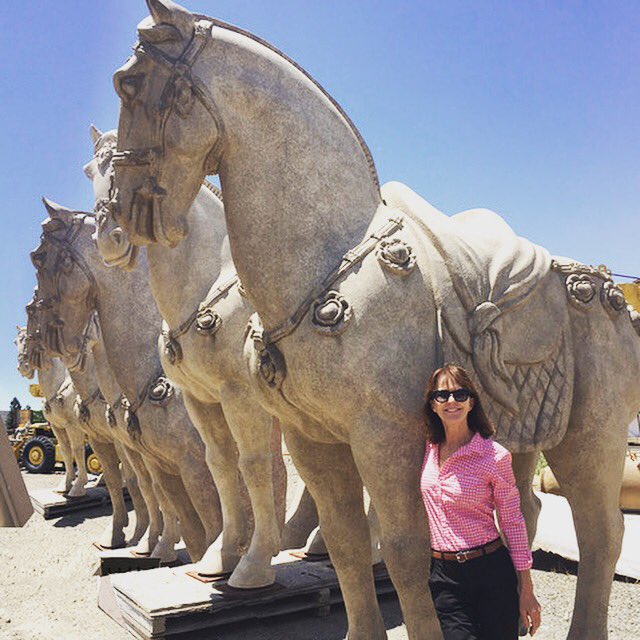Scenes from a past life! Kelly dropped in on @kreysler_and_associates who manufactures the Warrior Horses for <a href="/pfchangs/">P.F. Chang's</a>. Kelly and Rick Schreiber designed these 25 years ago with the launch of the restaurant.
#blastfromthepast #formerlife #restaurateurlife #kellyflemingwines