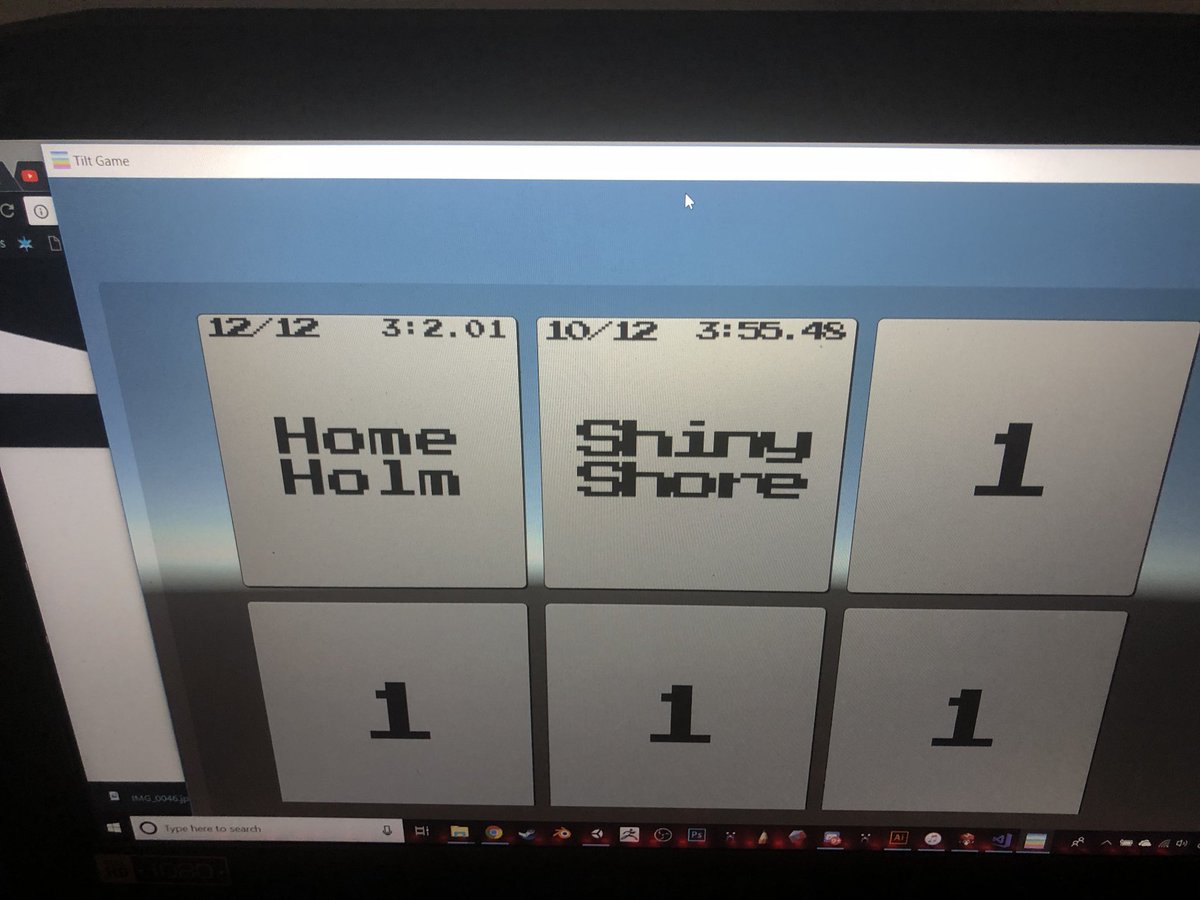 Athomitron's tweet image. Hi scores and best times now display on this prototype level select screen! #rollcontrol #indiedev #gamedesign #gamedev