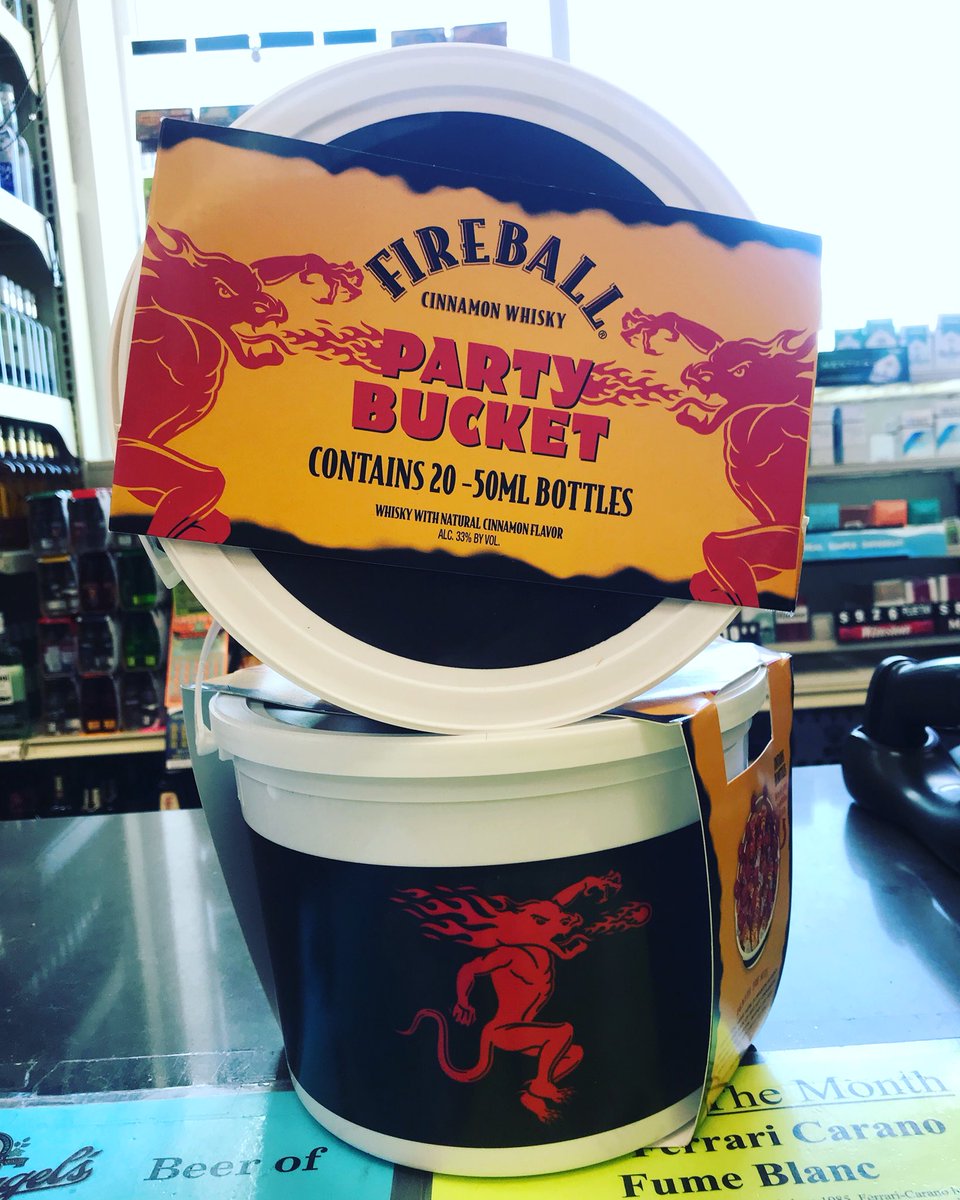 CotuitLiquors's tweet photo. Yaโll thirsty?! Now T.H.I.S is a true #partybucket ๐ฅ๐ฅ๐ฅ Score some @FireballWhisky for the squad ๐๐ฌ๐ญ 20 nips for only $19.99 + you get to keep the bucket for refills ๐๐ผ๐#DoItAtCotuit #FireballPartyBucket #SquadGoals #ThirstyThursday https://t.co/5jBp9pe4zr