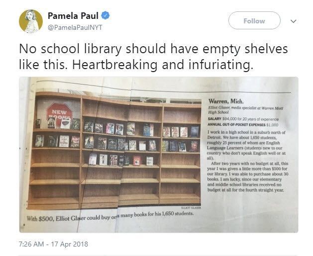 “The Cost of Empty Bookshelves” by <a href="/KyleFirstBook/">Kyle Zimmer</a> - bit.ly/2K0FZWi