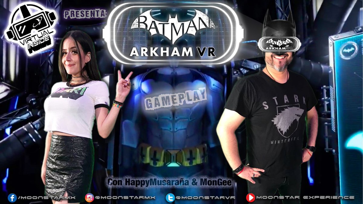 MoonstarVr's tweet photo. Y en el capítulo de hoy de #VirtualInside @happymusarana y @MonGeeVR1 se adentrarán dentro del mundo VR del juego #BatmanArkhamVR 🦇
Véanlo hoy a partir de las 8:00 pm por nuestro canal de Youtube !! https://t.co/SPNGhy580T