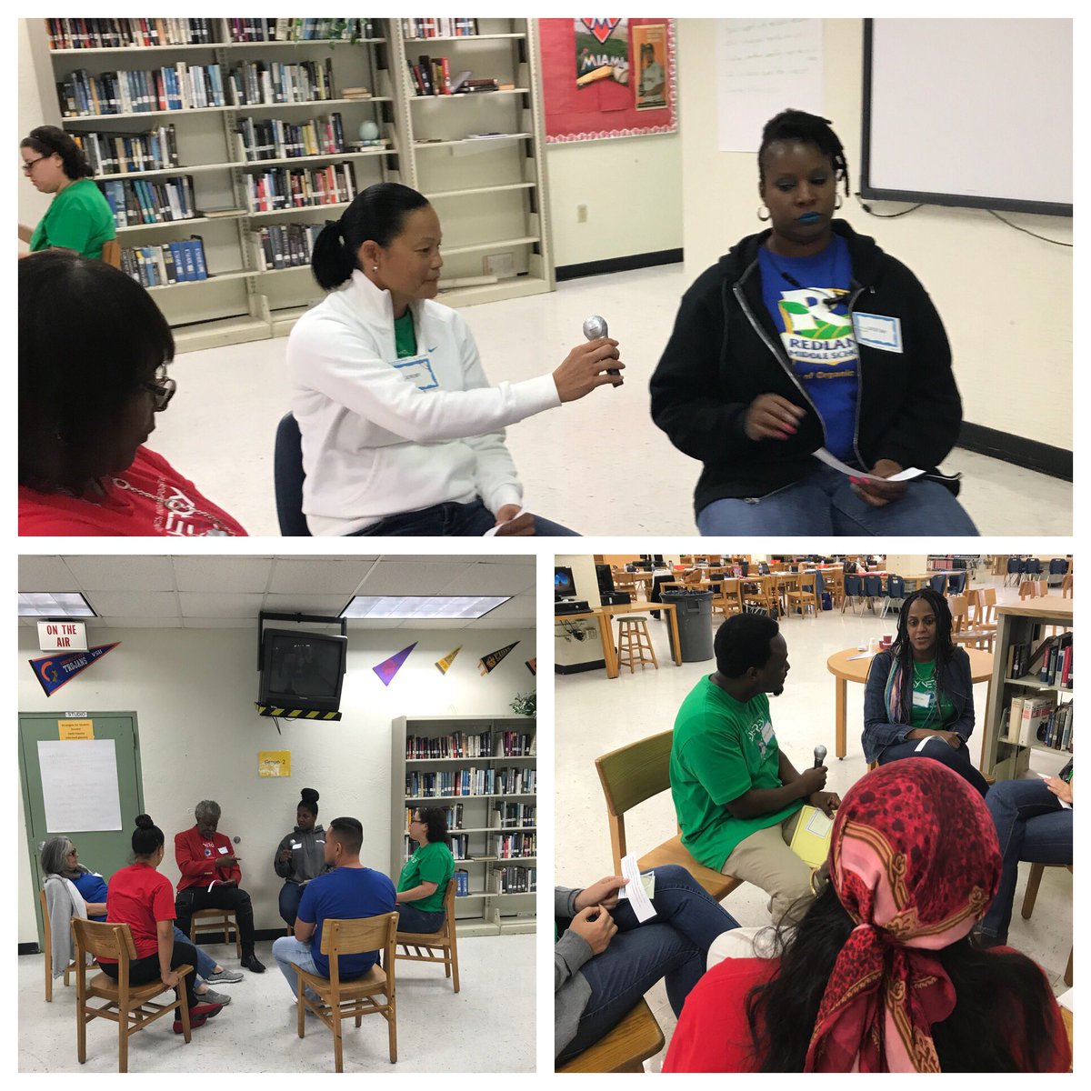 Practicing RJP Circles with middle school SCSI teachers and counselors..... ready to give our students a voice! #positiveschoolculture @SynergyMDCPS @AmicaRoberts @MDCPS_MSR