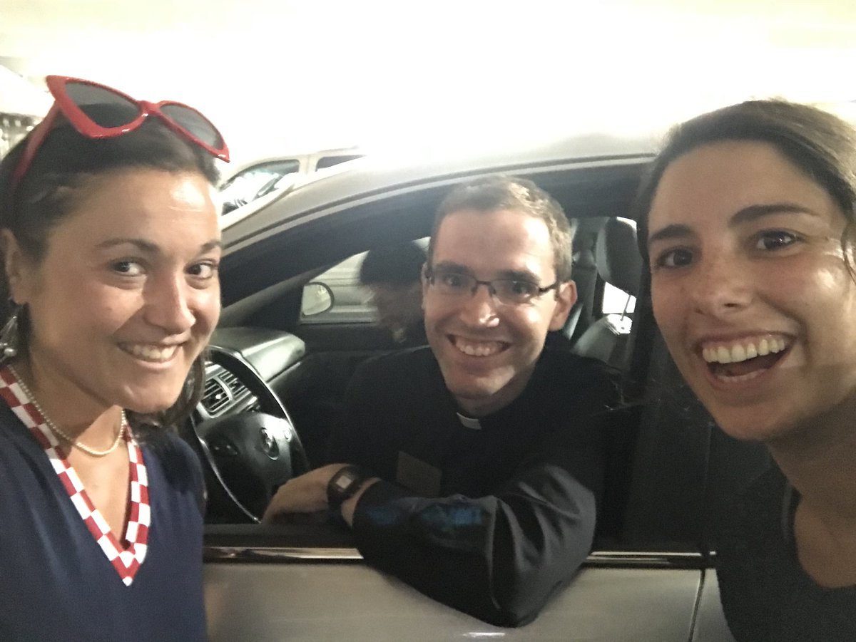 2ndgradesmarts's tweet photo. Look who we ran into in the Chancery parking garage... a couple of priests! #selfiebingo #OLHteachers https://t.co/iPfW81eybz