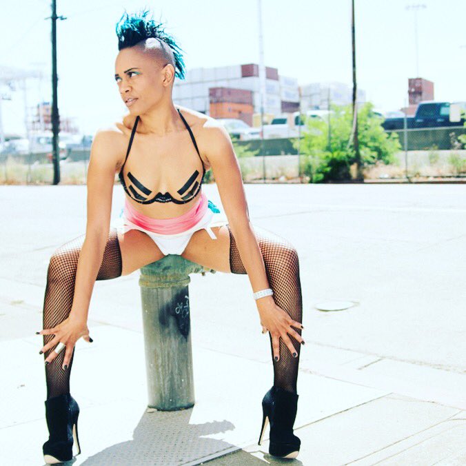 VixenNoir's tweet photo. #tbt from #photoshoot for my 1st single #Dangerous Circa 2012. #legs #fishnets #fishnetstockings #anklebooties #mohawk #bluemohawk https://t.co/e4K9aBnQql