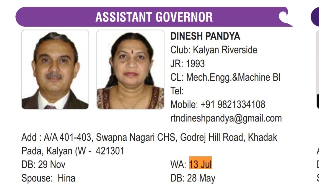 PerfectRotary's tweet image. July the 13th, Friday mrng bday wishes to DS Events &amp;amp; Promotions N D Joseph from Thane Hills, Spouse Rajshree to AvCC Sunil Sharma from Kalyan Riverside &amp;amp; W/ Ann wishes to AG Dinesh &amp;amp; Hina Pandya from Kalyan Riverside.
DG Dr.Ashes,Nandita, Team perfect with DS Suresh Rupchandani.