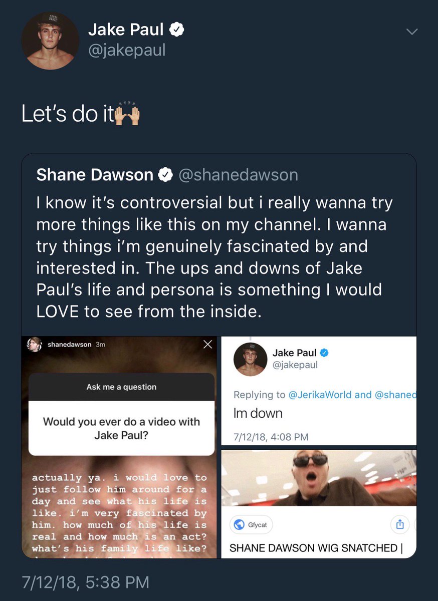 UncreativeUncut's tweet photo. @shanedawson took it to twitter and explained his reasoning of wanting to collab with @jakepaul and it looks like both of them are on board for this collaboration. This could be one of the biggest collabs youtube has seen since they both share different type of audience https://t.co/50VrDtc9Xw