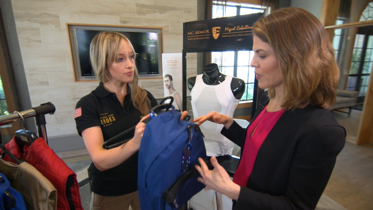 Nightline's tweet photo. “It’s fashion… but it’s fashion with protection.” We talk with the husband and wife duo behind @MCArmorCompany, a clothing line that creates bulletproof clothing and accessories.  Is it a fashion trend… or a grim new reality? On Nightline https://t.co/j91SvinOE0
