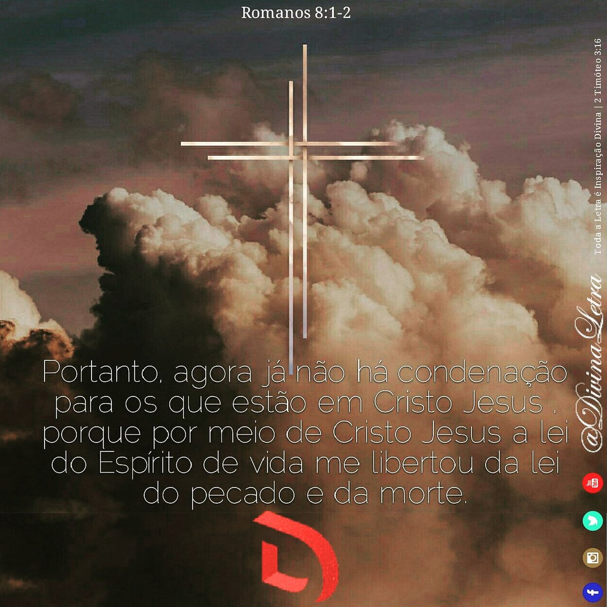 Divina Letra در توییتر Divina Letra Portanto Agora Ja N Ha Condenacao P Os Q Estao Em Cristo Jesus Pq Por Meio D Cristo Jesus A Lei Do Espirito D Vida
