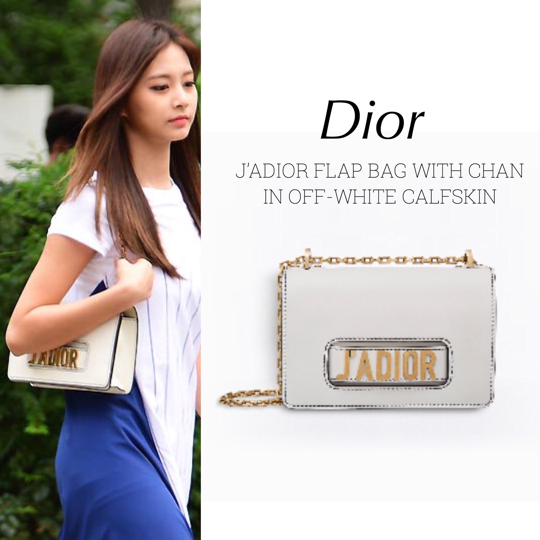 TWICE closet on X: 180713 MusicBank [Dior] J'ADIOR FLAP BAG WITH CHAN IN  OFF-WHITE CALFSKIN $399 #TWICE #TZUYU #트와이스 #쯔위 #MusicBank   / X