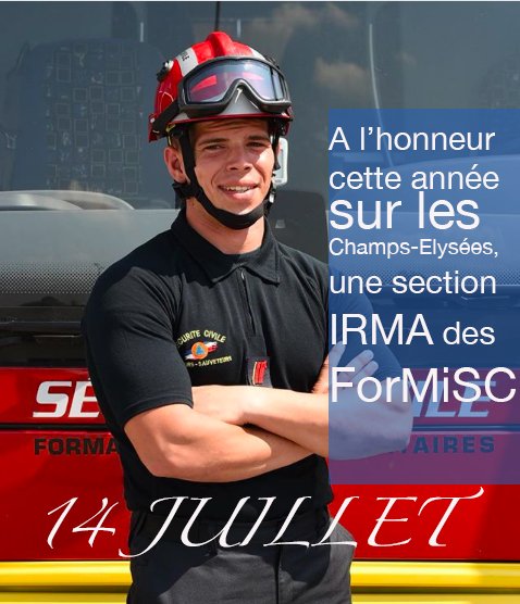 riisc_7's tweet image. #14juillet Mise à l&apos;honneur des ForMiSC demain en direct des Champs-Élysées. #TousPrets #uiisc #IRMA