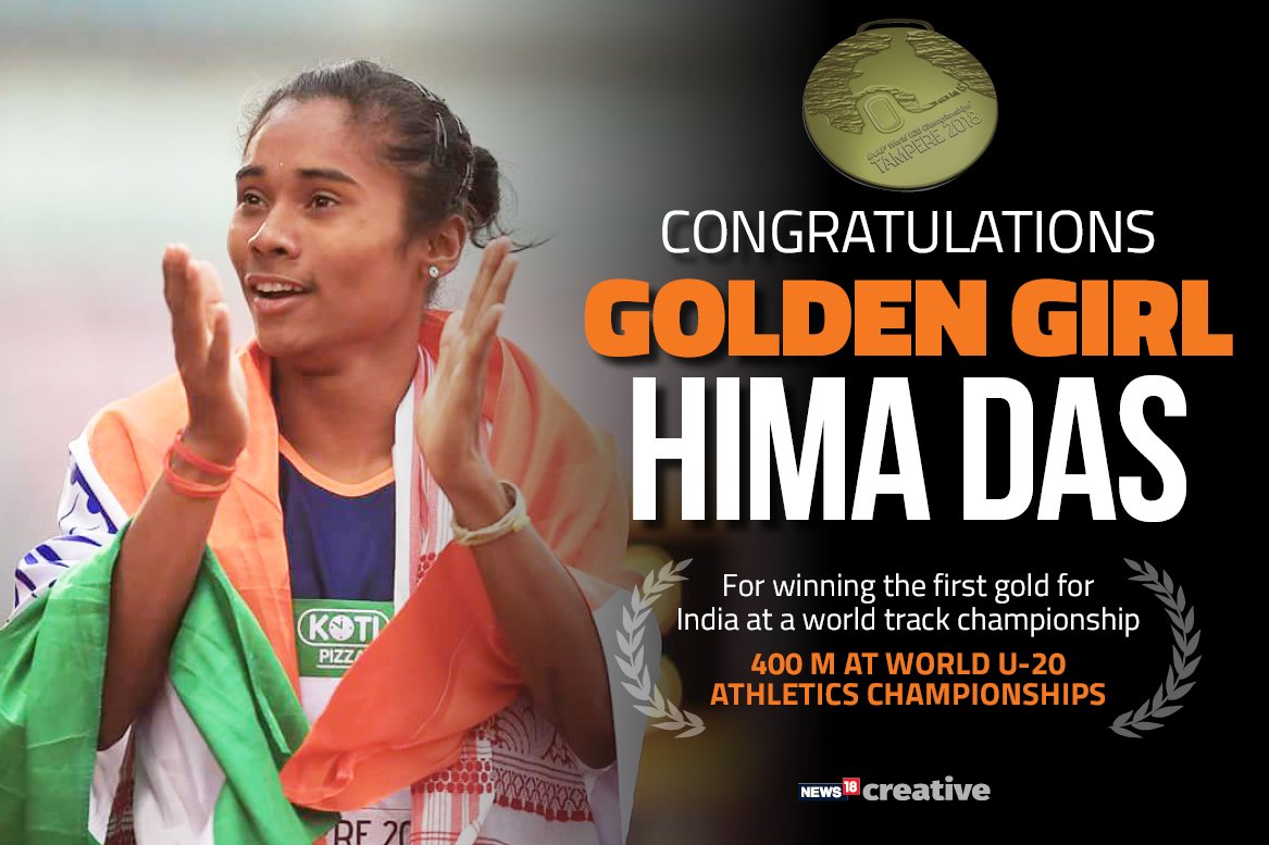 CNNnews18's tweet image. #HimaDas scripts history by becoming the first Indian woman to win a gold at the IAAF World Under-20 Athletics Championships

Click here to read more: news18.com/news/sports/hi…