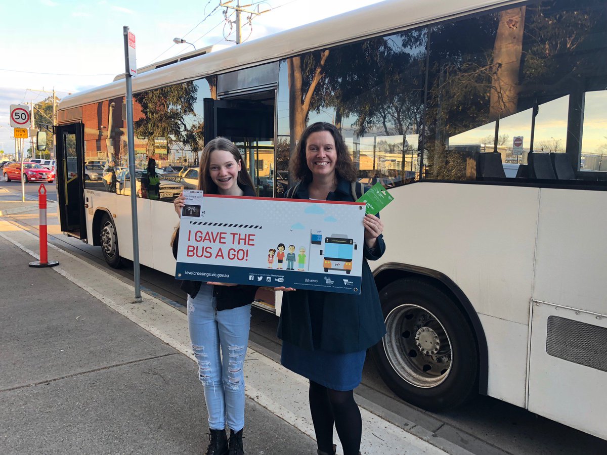 levelcrossings's tweet photo. Congrats Tania and Skylaππ
They've won a $50 gift voucher for Endota & Coles Myer just for giving the bus a go!
Stay tuned for more giveaways while #AltonaLoop upgrade and #KororoitCreekRoad #levelcrossing removal take place.
#thanksforyourpatience #transformingMelbourne https://t.co/IetE893WvZ