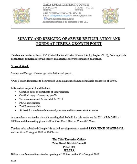 ZakaCouncil's tweet photo. You are invited to respond to these Tenders. Plus opportunities to own and develop a strategic business in Jerera. Check the Sundaymail of 15 July. Also check on https://t.co/x8wQclTKqj under Tenders and on our facebook page @Zakardc https://t.co/IGGfHbDamh