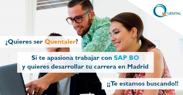¿Quieres ser #Quentaler? ¡Te estamos buscando!

Si quieres trabajar en proyectos innovadores, con tecnologías punteras de #BusinessObjects y en un ambiente dinámico, ¡no esperes más!

Envíanos tu #CV a: quental.com/ofertas/571-co…