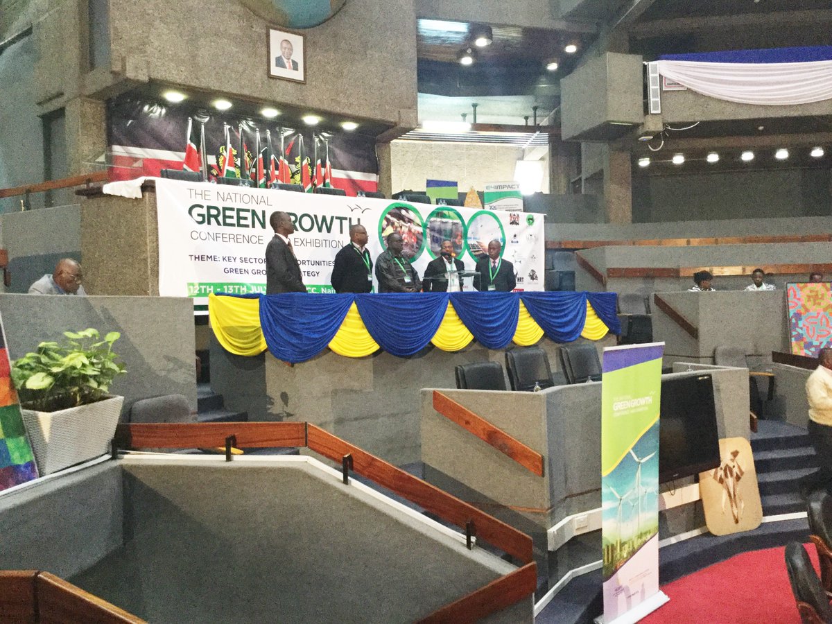Showcasing green technology innovations: #greengrowthKe 
1. Dr.Oscar Afghan-Corec-Recycling waste into building materials
2. <a href="/NyagahT/">Tony Nyagah</a> -Strauss Energy-Green Roofing Tiles
3. <a href="/dchebo/">David Cheboryot</a> -E4Impact-Training Impact Entrepreneurs 
4. <a href="/NETFUNDkenya/">NETFUND</a> -financing innovative green initiatives