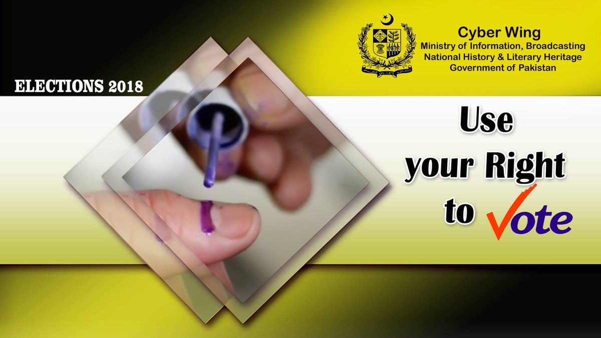 MoIB_Official's tweet photo. Use your right to vote @pid_gov @PTVNewsOfficial @RadioPakistan @PNCAOfficial @appcsocialmedia @lokvirsa_gov @ansukhera @gop_info @SyedAliZafar1 #Elections2018 https://t.co/Y8Z8EzsMIs
