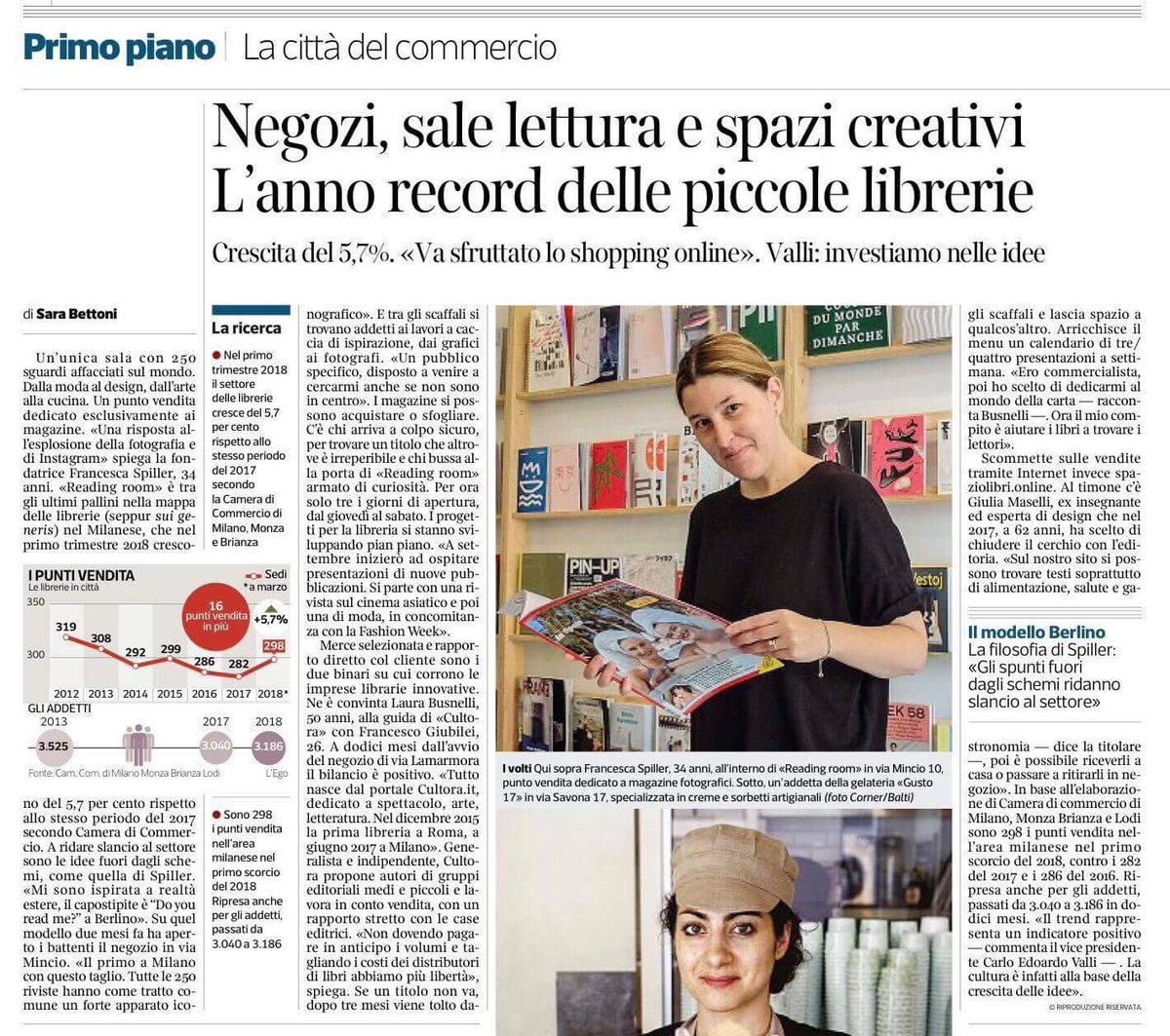 “Ora il mio compito è aiutare i libri a trovare i lettori.”
(auto-cit.) ❤️
Oggi sul <a href="/corrieremilano/">Corriere Milano</a>