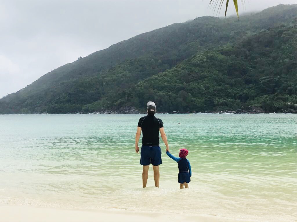Arlo and I rocking his and his trunks! 😂 <a href="/letale_swimwear/">L'Etale</a>