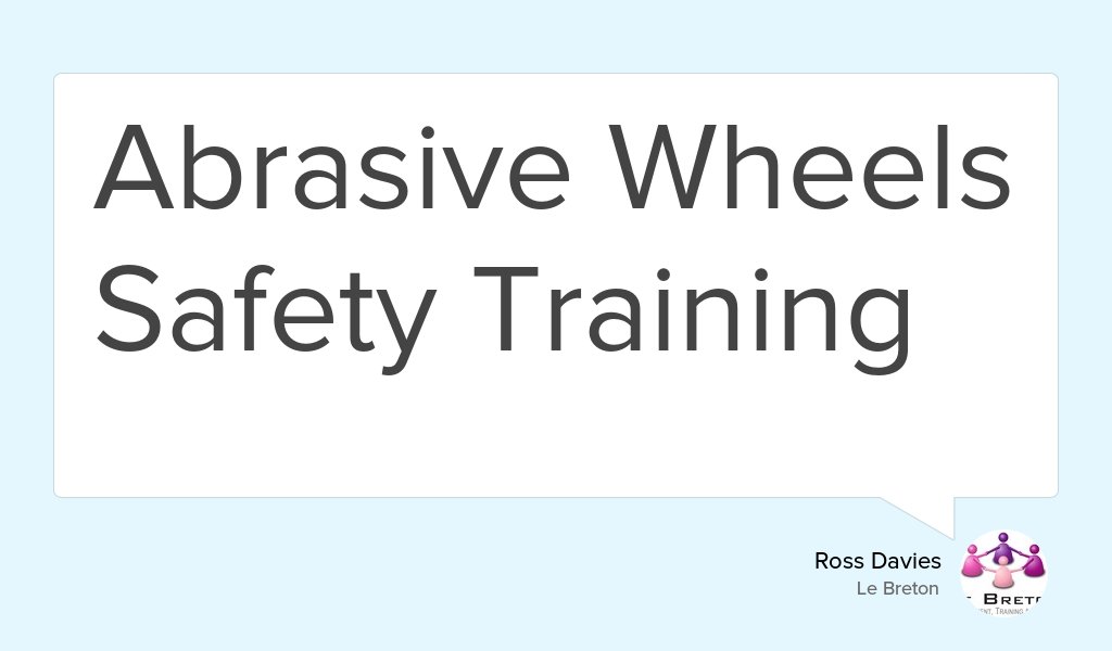 "Abrasive wheels training courses are essential in reducing work place related injuries in the..." goo.gl/ZsLv6u #Training