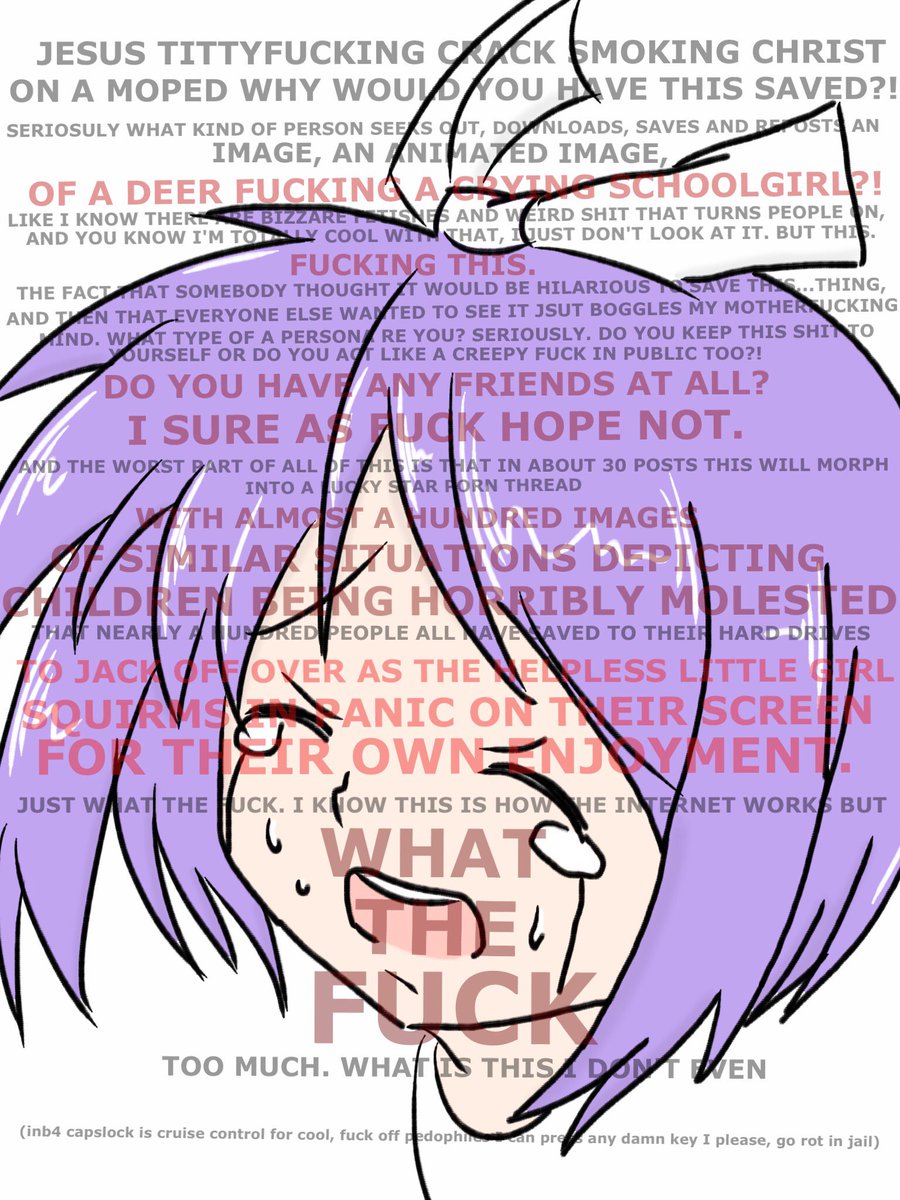 GumbyChan's tweet photo. Had to give my favorite copypasta (and favorite gif) some love

Good memories...

Anyways I'm back for a bit so memes and chapter progress will resume
#anime #animeart #animedrawing #animegirl  #animeme #lewd #loli #manga  #mangaart #mangagirl #mangadrawing #luckystar #tsukasa https://t.co/L8U8VM52aK