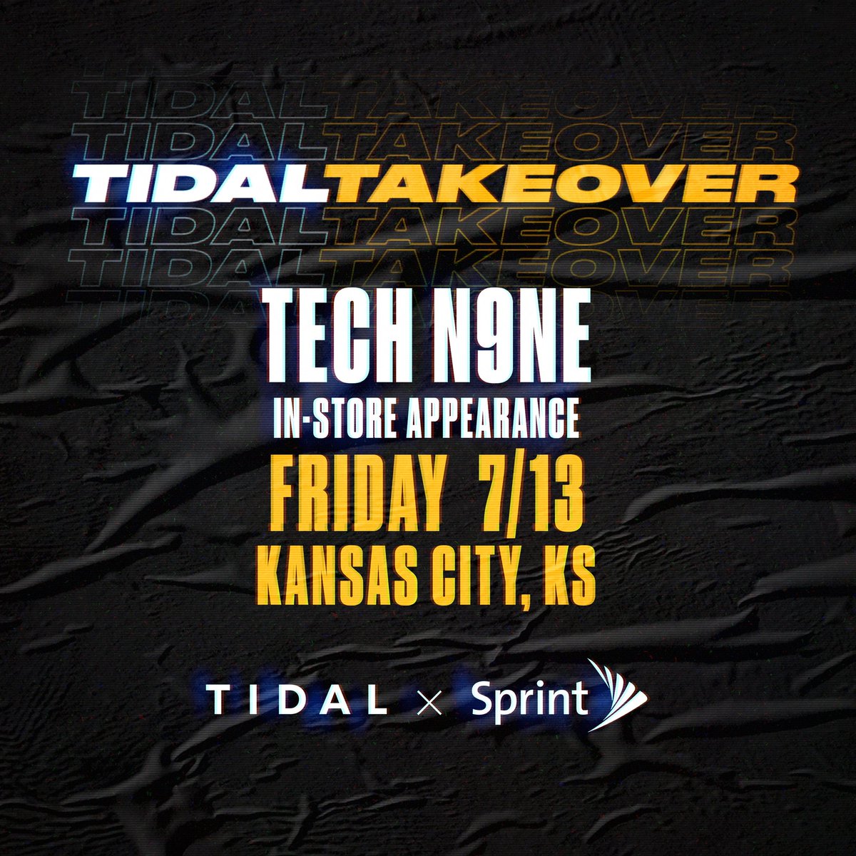 TechN9ne's tweet photo. Kansas City! Meet me at 4901 Town Center Dr, Leawood, KS tomorrow at 1PM with @TIDAL: https://t.co/7L6TNKpdao #TIDALXSprint https://t.co/nFJkPUAx6v