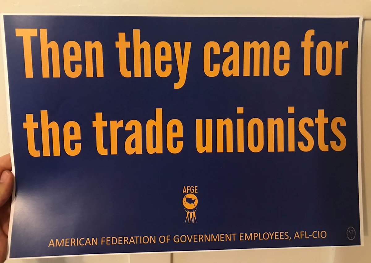 EnLitendJourney's tweet photo. #EOhellNo 
Trump's 3 executive orders seek to gut federal employee rights and their unions. 

Support federal workers by wearing RED on July 25.
@AFGENational @AFGELocal2152 https://t.co/2SObXgPCnO