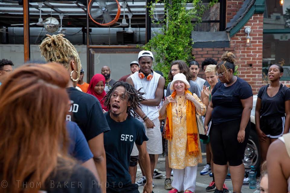 patrickmccolery's tweet photo. Recreating community after things fall apart. An #Atlanta experience with Howard and #VickiPalefsky’s #AllianceTheatre #CollisionProject, #PearlCleage, #LauriStallings, #RichardCarvlin, #GloATL, #SoulFoodCypher, #BigRube #PoncedeLeonAve! #RodneyLamarWilliams, #DavidKote 🌱🌻🦋 https://t.co/KfEa02deeY