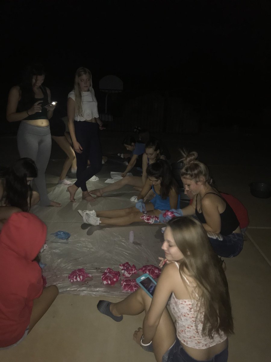 irhspomline's tweet photo. preparing for band camp with our tie dye shirts !💗💞 https://t.co/K0jxl1deLl