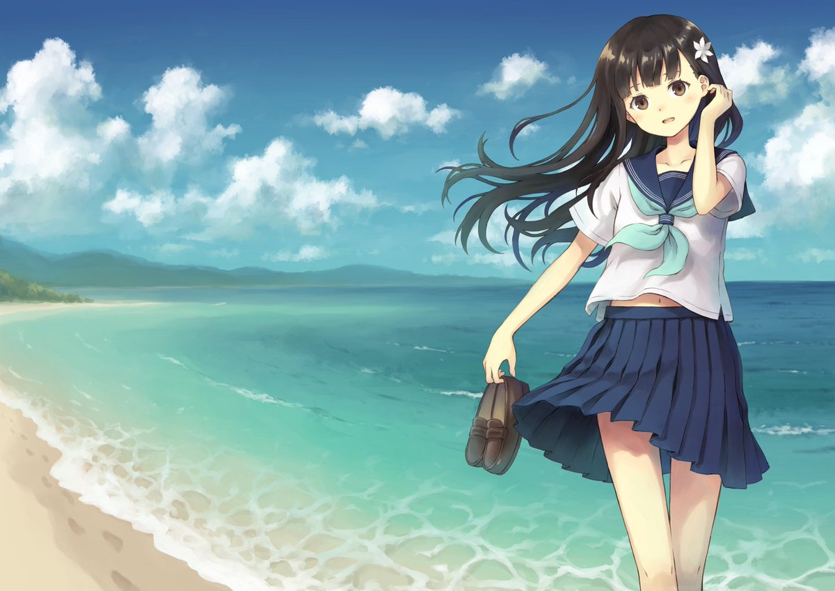 「#暑い夏がやって来たので青色か水色の画像を流してTLをひんやりさせる
好きな色だ」|104のイラスト
