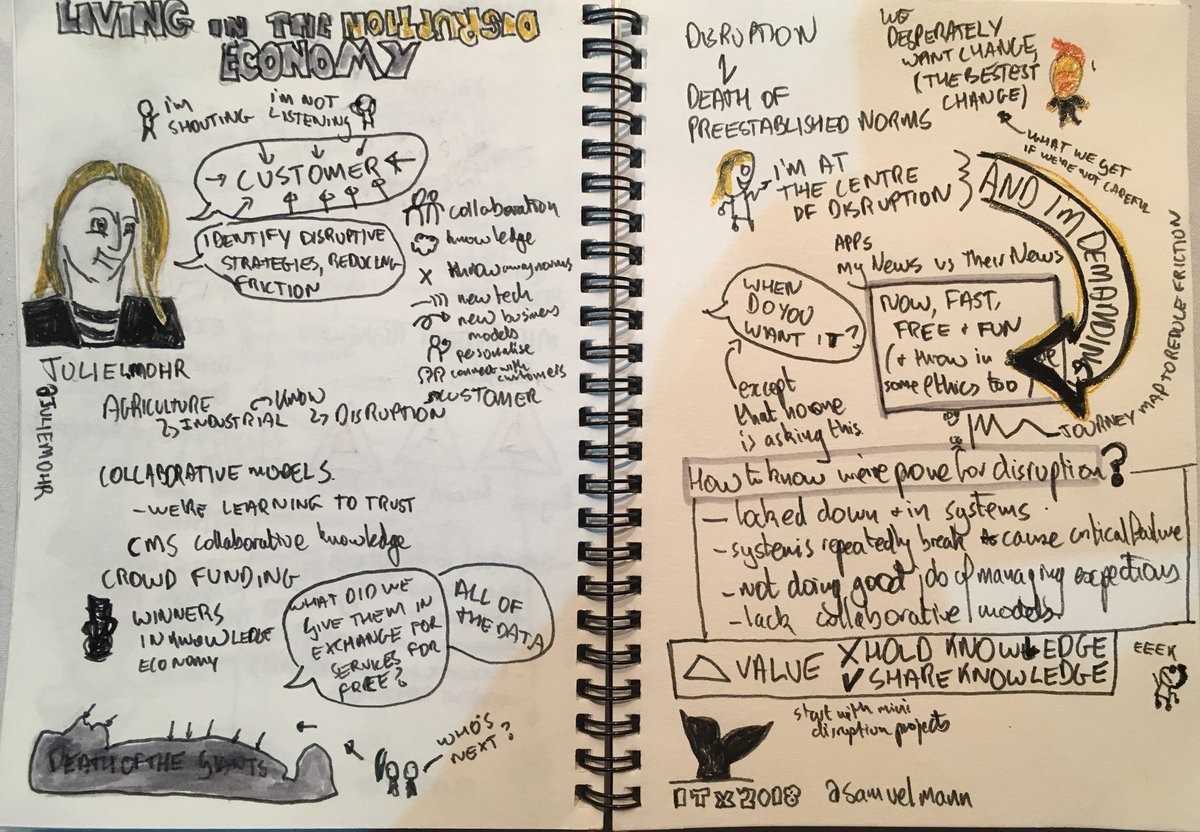 samuelmann's tweet photo. Living in the disruption economy. Great keynote from @JulieMohr to end #ITx2018 https://t.co/KrJ8zLFD3l