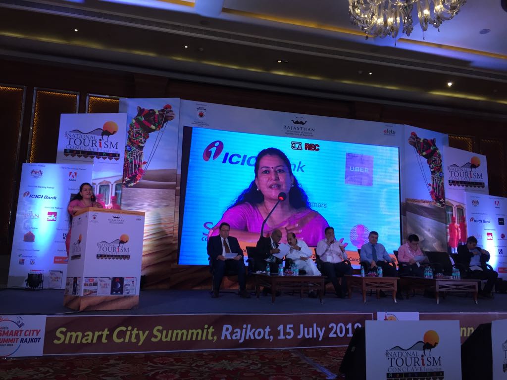egovonline's tweet photo. Aradhana Shukla, Principal Secretary Transport Government of Uttar Pradesh, speaking at  #eletsTourism today at Jaipur.

@UPGovt @VasundharaBJP @kartiksharma0 @my_rajasthan @ArpitKGupta https://t.co/ZdxbPM5U7S