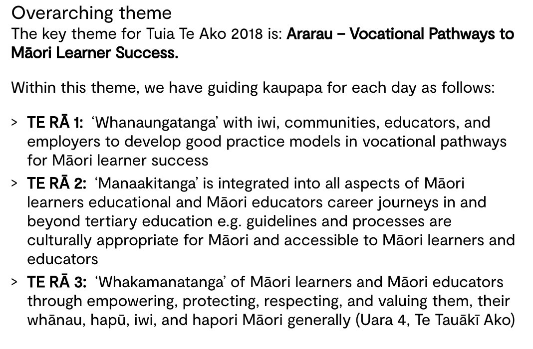 Tuia Te Ako 2018: Ararau – Vocational Pathways to Māori Learner Success  ako.ac.nz/professional-l… <a href="/dunbar_jayne/">Jayne</a> <a href="/HPSSchool/">Hob Point Sec School</a>  <a href="/Whiriatetangata/">Whiria te Tangata</a>