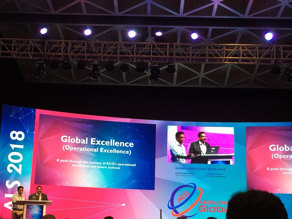 ACGWorld's tweet photo. After an invigorating session on leadership, it's time for Selwyn Noronha, CEO, ACG Capsules to share his thoughts on Global Operational Excellence. #ACG2018ALS @ACGWorldwide https://t.co/x2cBMtXCNF