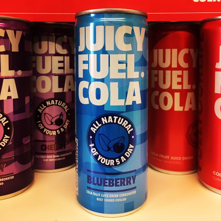 Juicy Fuel Cola...... Made from fruit juice:
No added sugar
No artificial sweeteners 
No preservatives 
100% natural 
Remarkably....... 1 of your 5 a day
Be an early adopter and make the switch
🍇🍋🍒