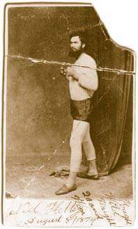 bkb_official1's tweet photo. Ned Kelly 19, The photo celebrates the victory over โWildโ Wright in a 20 round #bareknuckle fight on August 8, 1874 at Beechworth. Settling an old score over a stolen horse & itโs 3 year jail sentence. #bkb #ukbkb @RowdyBec @robinblackmma @thegoalzone @vicelandnl @netbet #bkb12 https://t.co/eUrkyheCGt