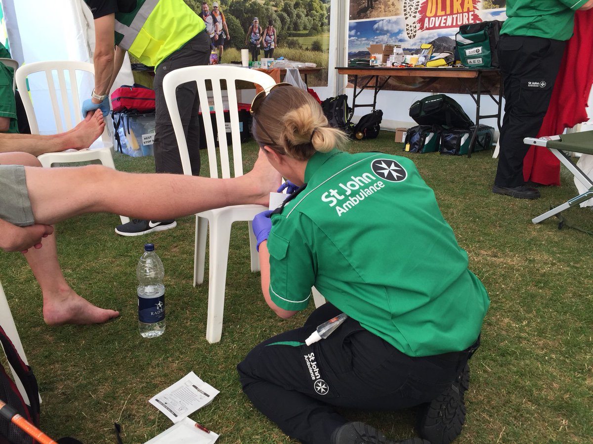 Blisters seem to be common theme at the finish line this morning! #TeamSJA #MySJADay