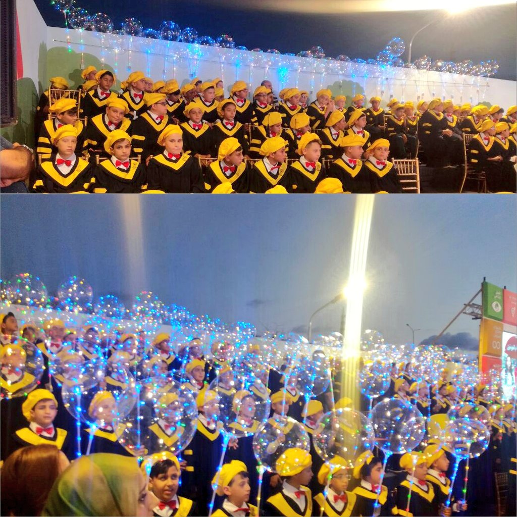 Gleaming , dazzling , glittering , and shining bright as usual . Makkassed Aisha School graduated The first batch of the #view_of_change in a night full with learners' bright performance . 
" #Dream big , #sparkle more , and #Shine bright "  
#graduation2018 🎓
<a href="/MakAishaSchool/">MakAishaSchool</a>