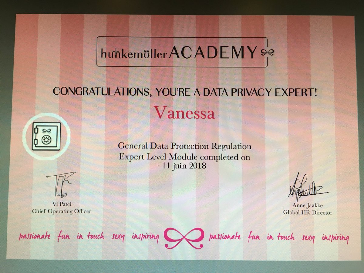 The New certification GDPR is available on HKM Academy from 1st if July 😊 gogogo French &amp; Luxembourg teams .... become a data privacy expert <a href="/S_Lalanne/">Stéphane Lalanne</a> <a href="/BiekeCeulemans/">Bianca Ceulemans</a> @jaakke_anne @DianeVanGool
