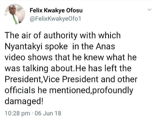 The air of authority with which Dadzawa spoke on the secret recording shows that she knew what she was talking about. She has left Felix Kwakye Ofosu profoundly damaged. 
<a href="/FelixKwakyeOfo1/">Felix Kwakye Ofosu</a>
