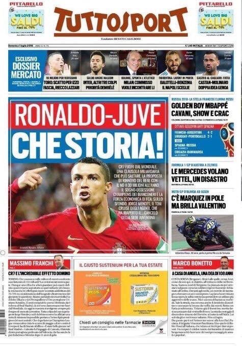 interistiorg's tweet photo. Oddio che emozione, Cristiano Ronaldo giocherà in Italia! https://t.co/URRW9TdZNE