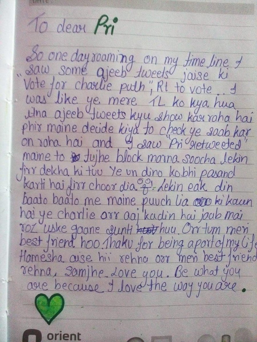 theUnsungTweety's tweet image. A surprise note for you @priyanka1691699 
hum tumse mile phirr juda na hue😅
Love you and glad to have a friend like you💚
and see even that green heart in the note💚
#HandwrittenNote