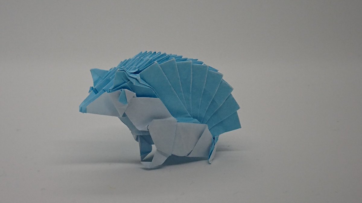 ট ইট র Tommy03 折り紙 マイマイさん Origami Maimai の ハリネズミ折ってみた かわいいけど難しいぞ 何気にコンプレックス系の展開図 畳むの初めてだったりする 折り紙 折り紙作品 Origami