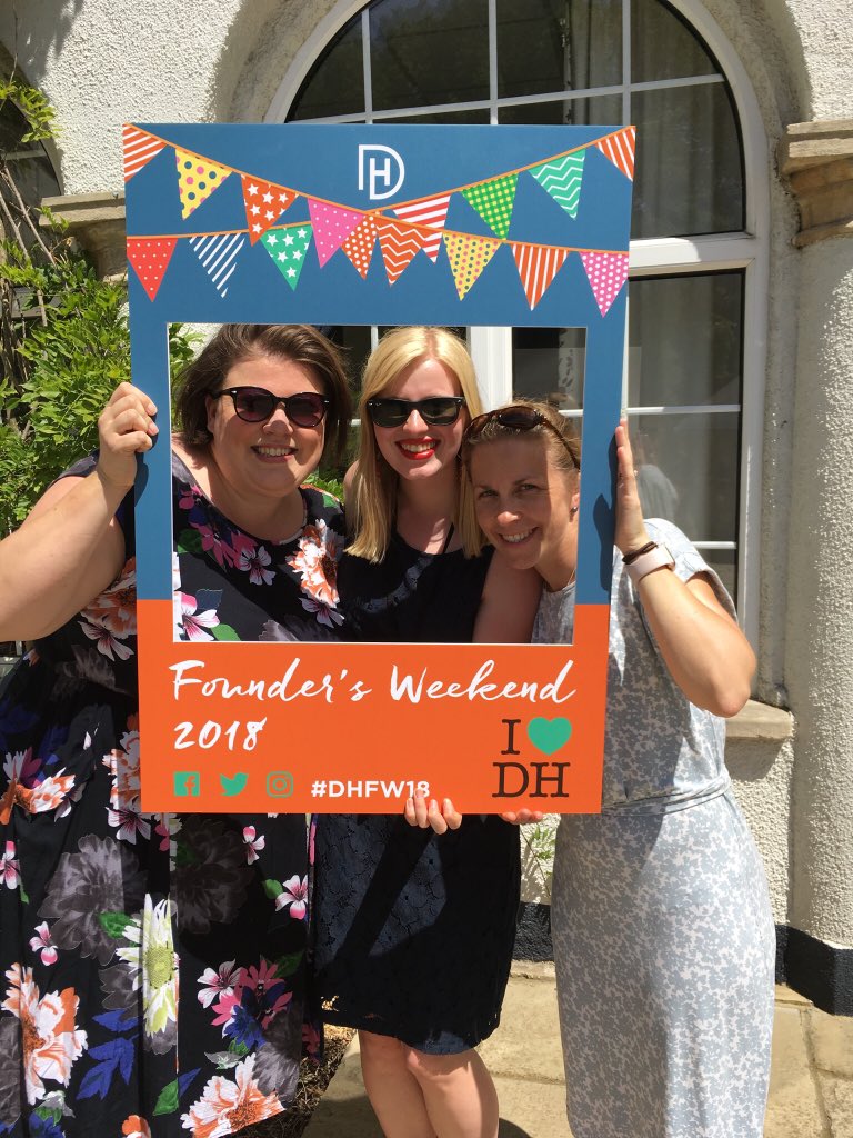 DHLowerSchool's tweet photo. Miss Brown, Miss McLachlan and Mrs Patrick are loving #DHFW18 so far! Bring on day two #teamhill https://t.co/FN7wFcs8WS