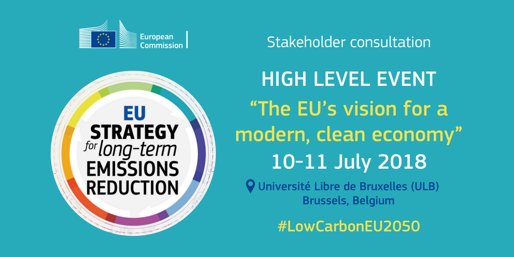 ristori20's tweet photo. Invitation to join the discussion on #EU2050's vision for a modern, clean economy at the high level stakeholder event #LowCarbonEU2050 on 10-11 July in Brussels. Programme &amp; registration: https://t.co/WbRqHQCaeN 🇪🇺 #EnergyUnion #CleanEnergyEU #ClimateAction #ParisAgreement https://t.co/XsqUxqrrYL