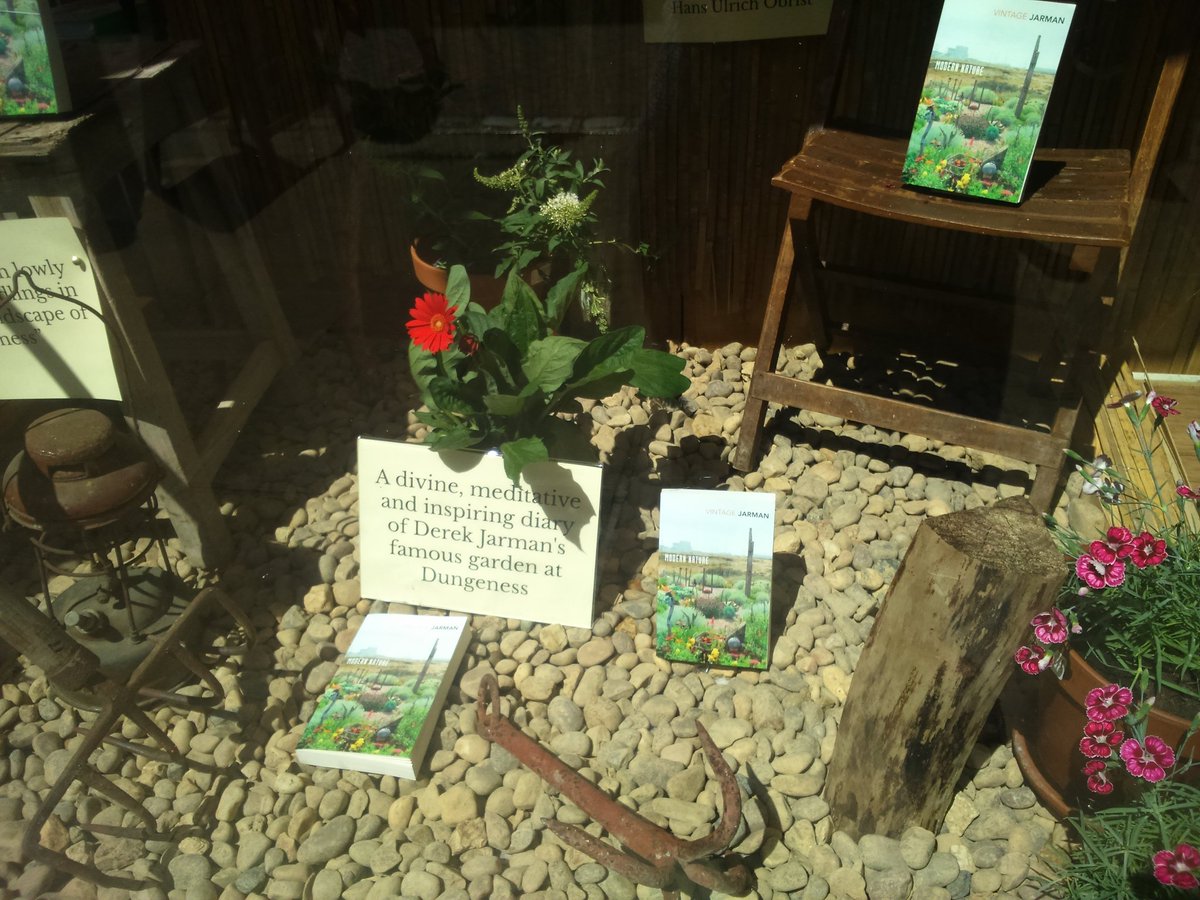 OramLu's tweet photo. Dungeness or Waterstones Rose Lane? Who knows.... #windowdisplay #bookshop #derekjarman #dungeness #Kent #waterstonesroselane #windowstaging https://t.co/xpi52NwSFJ