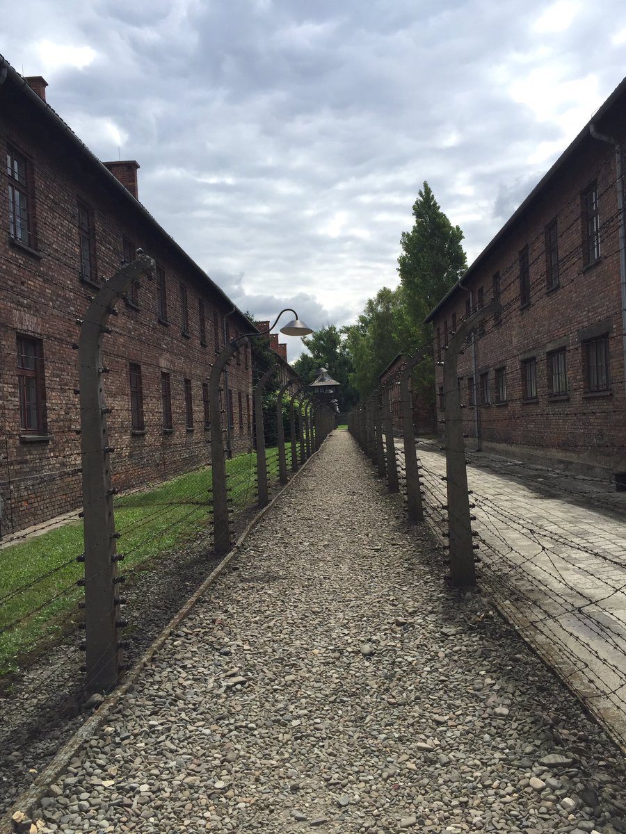 Roger_Moorhouse's tweet photo. This place never loses its capacity to shock. Nor should it.  In #Auschwitz - on the "Poland at War" tour, with @HistoricalTrips https://t.co/kz95Hrr4Ib