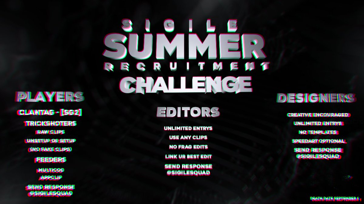 SigileSquad's tweet photo. HERE WE BRING OUR SUMMER RC !!

Endline : September 1st https://t.co/I9CE739WzT